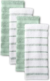 Albany Kitchen Towel 4-Pack Set, Pistachio/White, 16"x26"