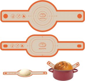 Silicone Bread Sling Oval and Round  2 PCS Nonstick  Reusable Bread Baking Mats  Easy To-Clean Dutch Oven Liners