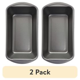 (2 pack) Nonstick 9" x 5" x 2.7" Large Bread and Loaf Pan, Meatloaf, Gray