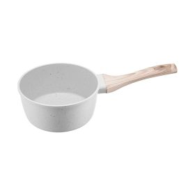 Multipurpose Sauce Pan Small Kitchen Cooking Pot with Handle (Color: White, Capacity: 1.5 QT)